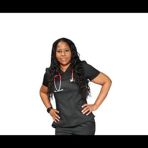 Black V-Neck Scrub top